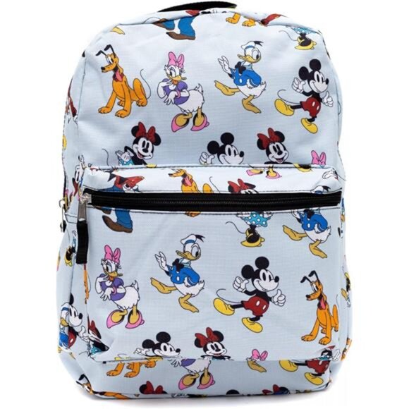 Disney Other - Fast Forward Disney Mickey & Friends 16" Backpack with 1 front pocket All Over